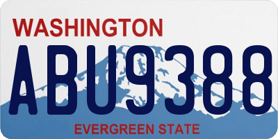 WA license plate ABU9388