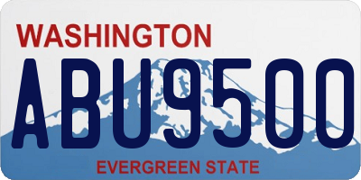 WA license plate ABU9500