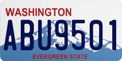 WA license plate ABU9501