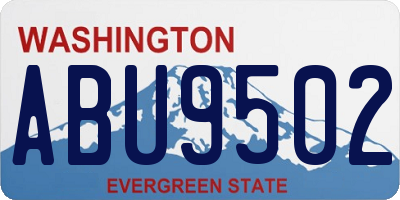WA license plate ABU9502