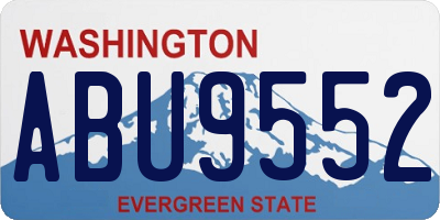 WA license plate ABU9552