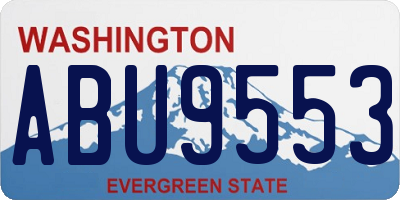 WA license plate ABU9553