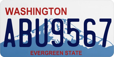 WA license plate ABU9567