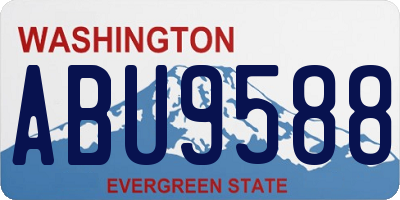 WA license plate ABU9588
