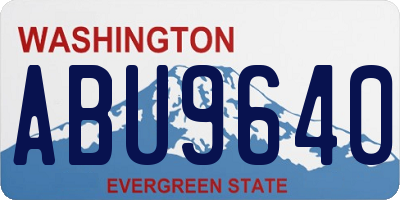 WA license plate ABU9640