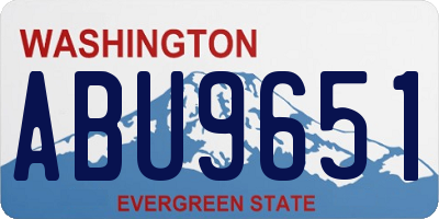 WA license plate ABU9651
