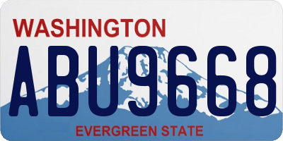 WA license plate ABU9668