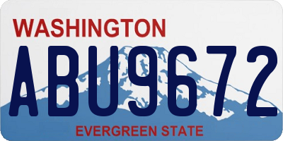 WA license plate ABU9672