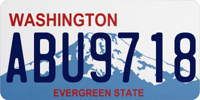 WA license plate ABU9718