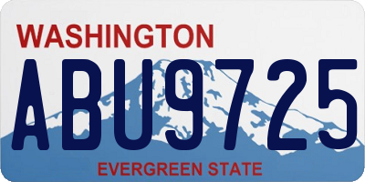 WA license plate ABU9725