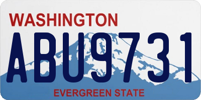 WA license plate ABU9731