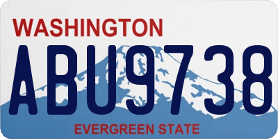WA license plate ABU9738