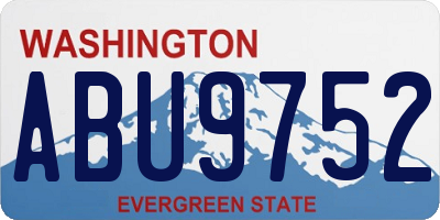 WA license plate ABU9752