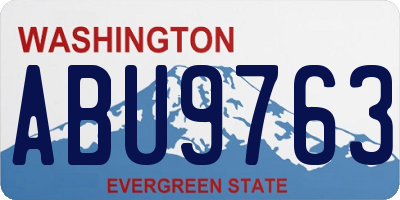 WA license plate ABU9763