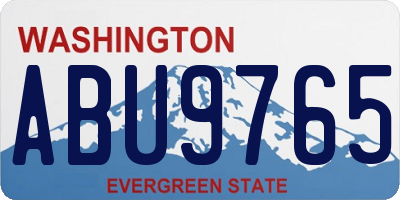 WA license plate ABU9765