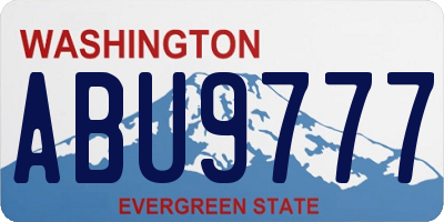 WA license plate ABU9777