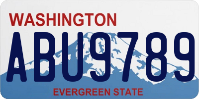 WA license plate ABU9789