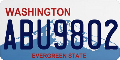 WA license plate ABU9802