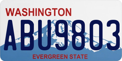 WA license plate ABU9803