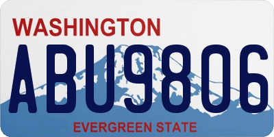 WA license plate ABU9806