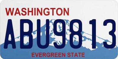 WA license plate ABU9813