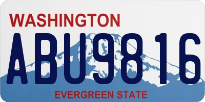 WA license plate ABU9816