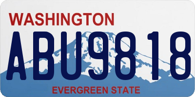 WA license plate ABU9818