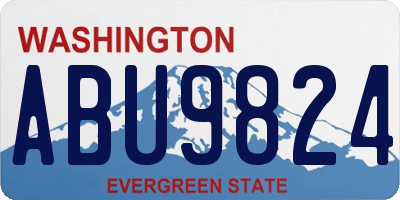 WA license plate ABU9824
