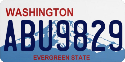 WA license plate ABU9829
