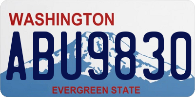 WA license plate ABU9830