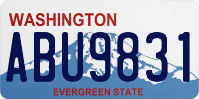 WA license plate ABU9831