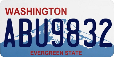 WA license plate ABU9832