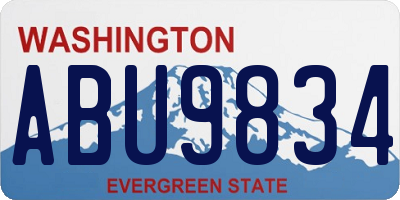 WA license plate ABU9834