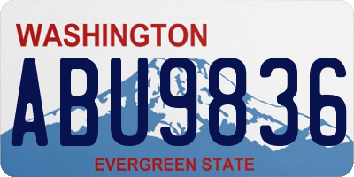 WA license plate ABU9836