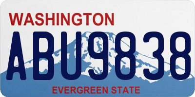 WA license plate ABU9838