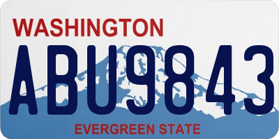 WA license plate ABU9843