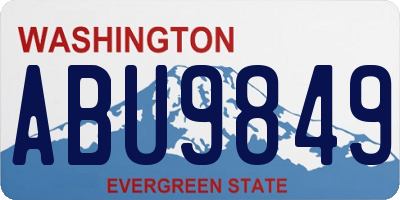 WA license plate ABU9849