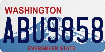 WA license plate ABU9858