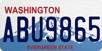 WA license plate ABU9865