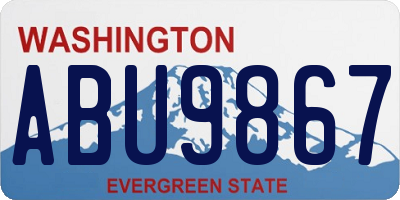 WA license plate ABU9867