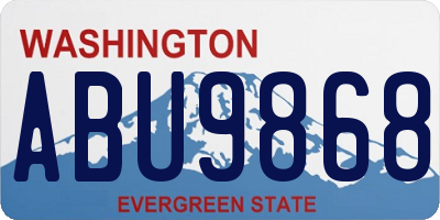 WA license plate ABU9868