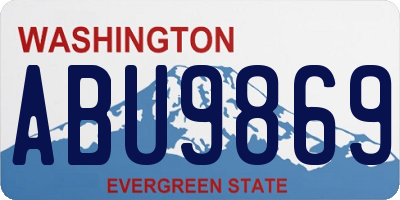 WA license plate ABU9869