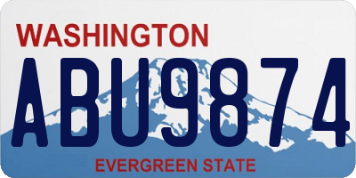 WA license plate ABU9874