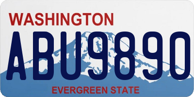 WA license plate ABU9890