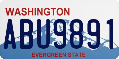 WA license plate ABU9891