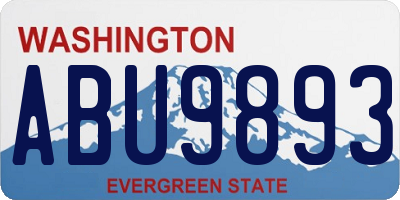 WA license plate ABU9893