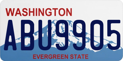 WA license plate ABU9905