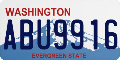 WA license plate ABU9916