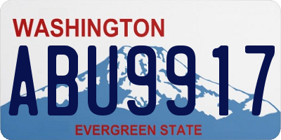 WA license plate ABU9917