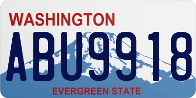 WA license plate ABU9918